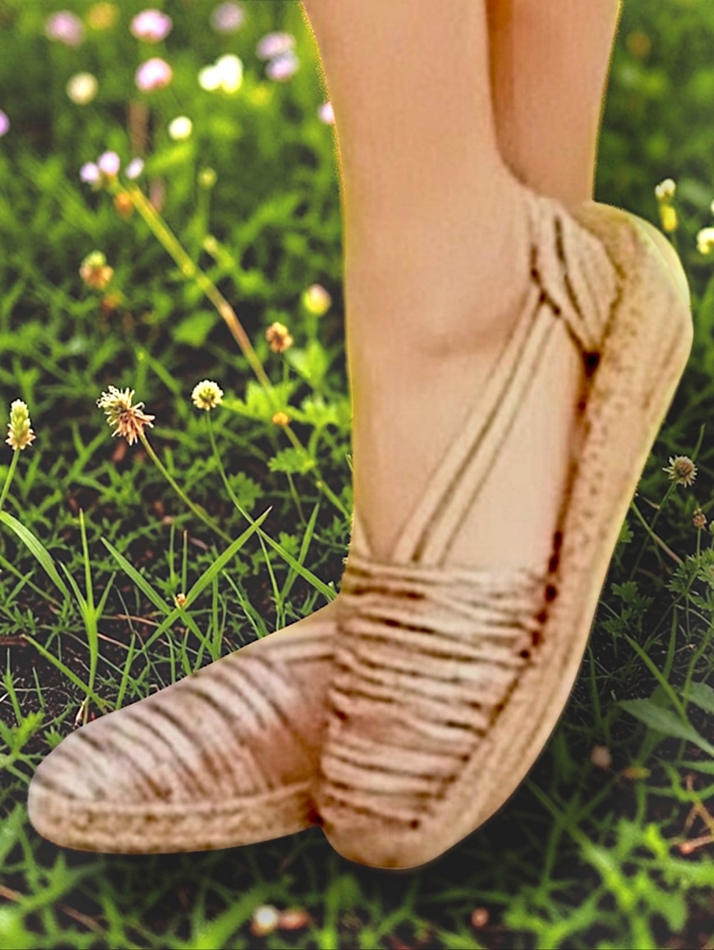 🩵 Espadrille Strappy Sandals in Beige w/Closed Toe. Hand Made In Spain